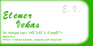 elemer vekas business card